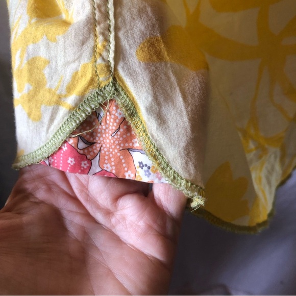 Georg Roth Los Angeles yellow Hawaiian pattern decorative floral accent short XL - Picture 9 of 10